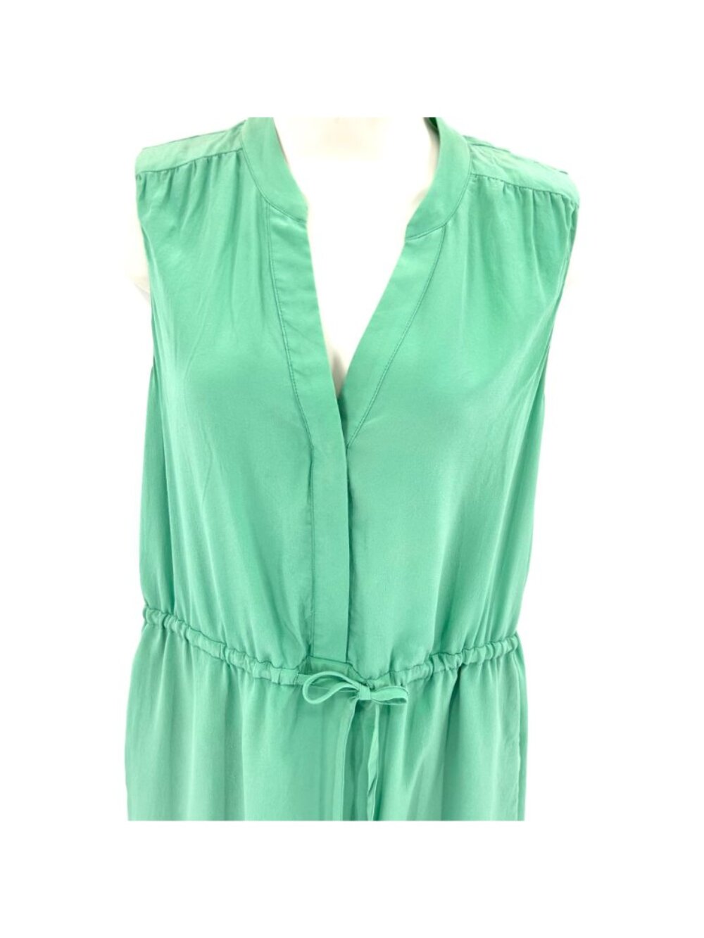 CYNTHIA ROWLEY SILK SLEEVELESS DRAWSTRING WAIST DRESS W/ POCKETS! 4 - Picture 2 of 6